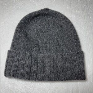 Gray Knit Cashmere Wool Beanie Classic Versatile  Italy 🇮🇹